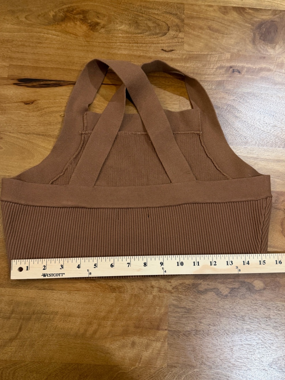 House of Harlow 1960 Ribbed Cropped Tank Top in Brown Size Large - Picture 8 of 9